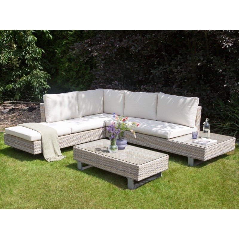 Komplet poszewek na poduchy ogrodowe LANCIANO Złamana biel