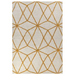 Dywan bawełniany 160 x 230 cm złamana biel z żółtym MARAND