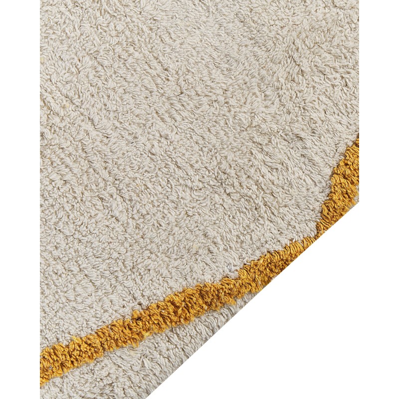 Dywan bawełniany 160 x 230 cm złamana biel z żółtym MARAND