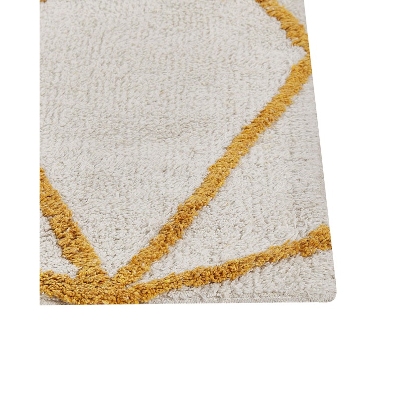 Dywan bawełniany 160 x 230 cm złamana biel z żółtym MARAND