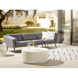 Sofa ogrodowa 3-osobowa prawostronna szara LORETELLO