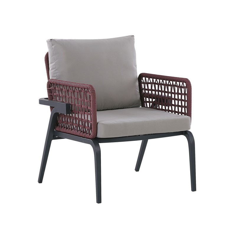 Zestaw ogrodowy ze stolikiem dla 4 osób SCIACCA Metal Szary