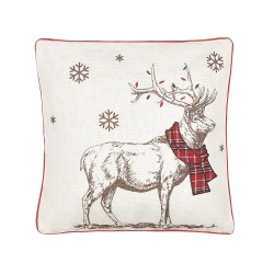 Zestaw 2 poduszek dekoracyjnych SVEN 45 x 45 cm Czerwony Wzór świąteczny