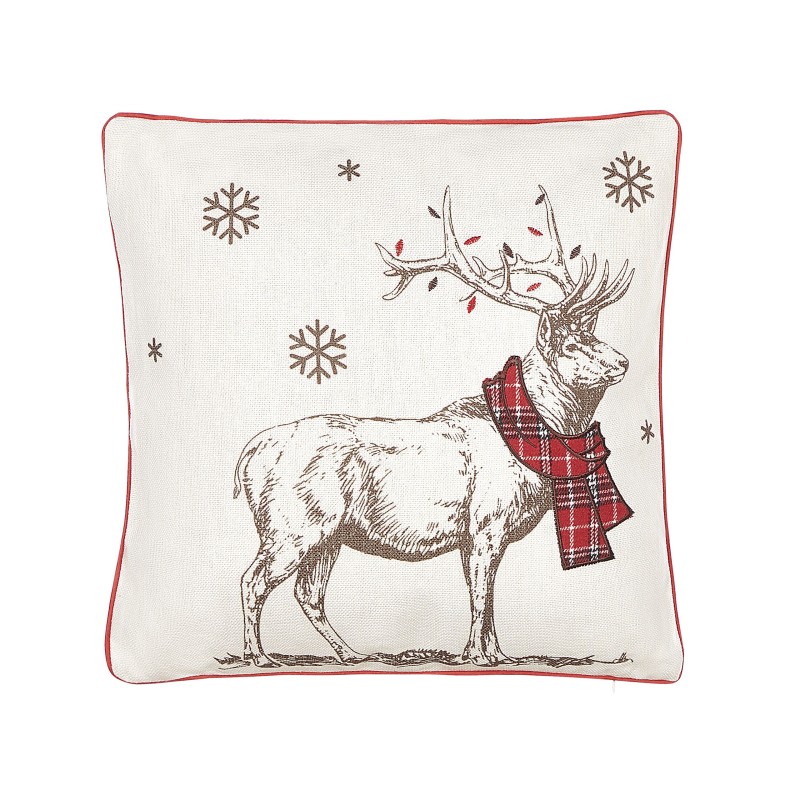 Zestaw 2 poduszek dekoracyjnych SVEN 45 x 45 cm Czerwony Wzór świąteczny