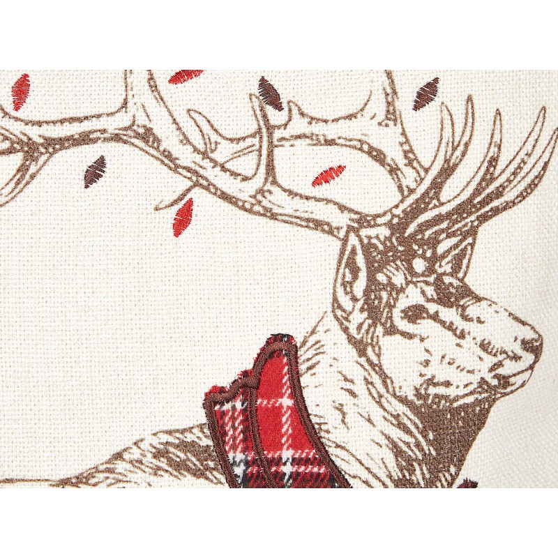 Zestaw 2 poduszek dekoracyjnych SVEN 45 x 45 cm Czerwony Wzór świąteczny