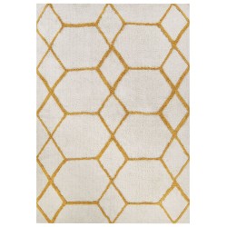 Dywan bawełniany włochacz 160 x 230 cm złamana biel z żółtym BEYLER