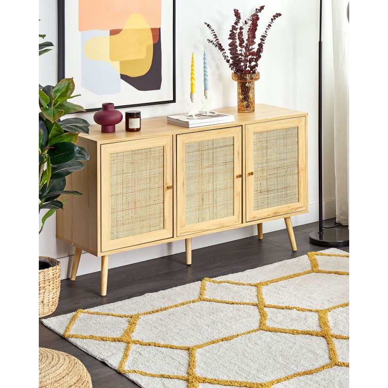 Dywan bawełniany włochacz 160 x 230 cm złamana biel z żółtym BEYLER