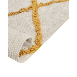 Dywan bawełniany włochacz 160 x 230 cm złamana biel z żółtym BEYLER