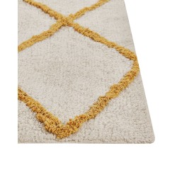 Dywan bawełniany włochacz 160 x 230 cm złamana biel z żółtym BEYLER