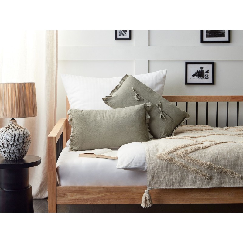 Zestaw 2 poduszek dekoracyjnych SASSAFRAS Len 30 x 45 cm Jasnoszary Jednolity