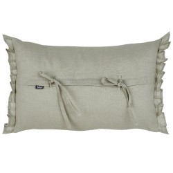 Zestaw 2 poduszek dekoracyjnych SASSAFRAS Len 30 x 45 cm Jasnoszary Jednolity
