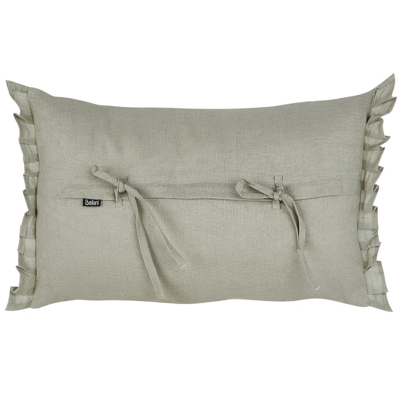 Zestaw 2 poduszek dekoracyjnych SASSAFRAS Len 30 x 45 cm Jasnoszary Jednolity