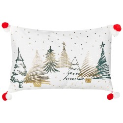 Zestaw 2 poduszek dekoracyjnych ANREDERA Bawełna 30 x 50 cm Biały Wzór świąteczny