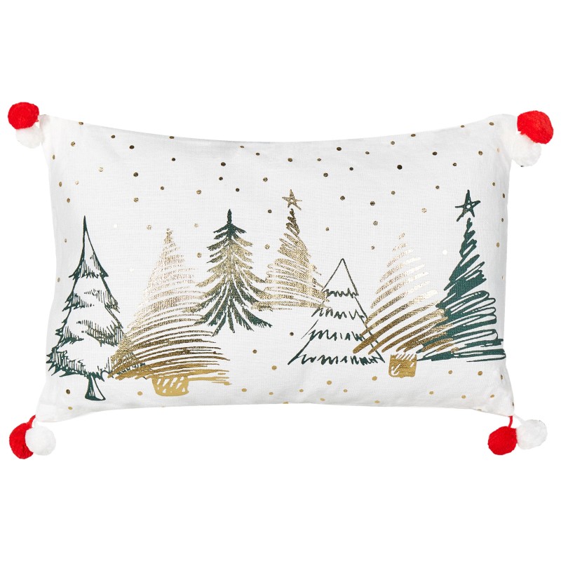 Zestaw 2 poduszek dekoracyjnych ANREDERA Bawełna 30 x 50 cm Biały Wzór świąteczny