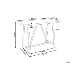 Stół ogrodowy TALAMONE 70 cm 140 cm Szary