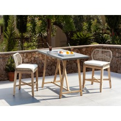 Stół ogrodowy TALAMONE 70 cm 140 cm Szary