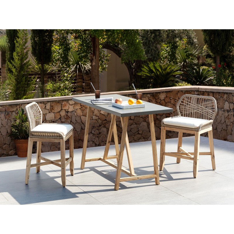 Stół ogrodowy TALAMONE 70 cm 140 cm Szary