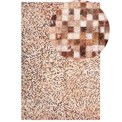 Dywan patchwork skórzany brązowy 160 x 230 cm TORUL