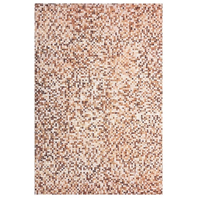 Dywan patchwork skórzany brązowy 160 x 230 cm TORUL