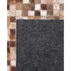 Dywan patchwork skórzany brązowy 160 x 230 cm TORUL