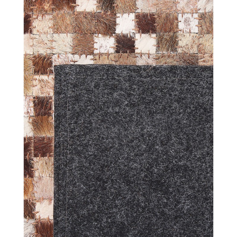 Dywan patchwork skórzany brązowy 160 x 230 cm TORUL
