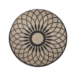 Dywan okrągły z juty ⌀ 140 cm beżowo-czarny KULLAR
