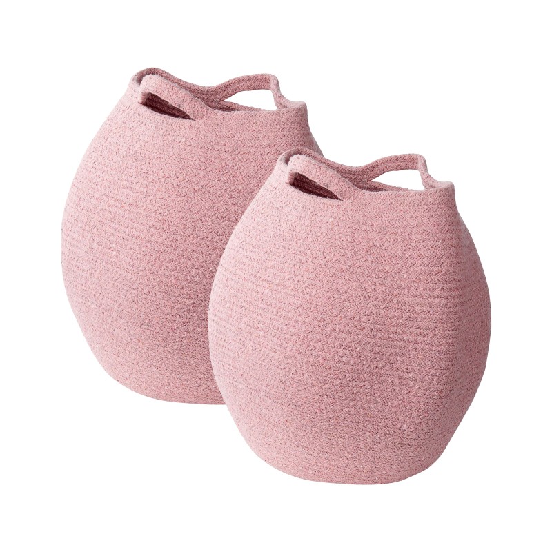 Zestaw 2 koszy PANJGUR Bawełna Różowy