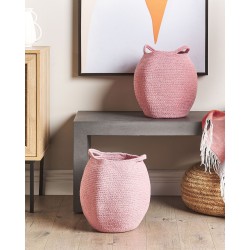 Zestaw 2 koszy PANJGUR Bawełna Różowy