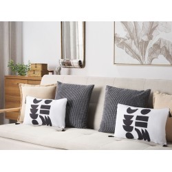Zestaw 2 poduszek dekoracyjnych LIRIOPE 30 x 50 cm Czarny/ biały Wzór geometryczny