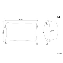 Zestaw 2 poduszek dekoracyjnych LIRIOPE 30 x 50 cm Czarny/ biały Wzór geometryczny