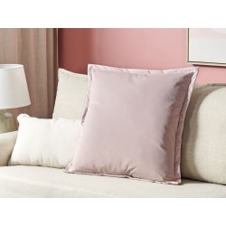 Poduszka dekoracyjna EUSTOMA Welur 60 x 60 cm Różowy Jednolity