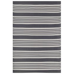 Dywan zewnętrzny 120 x 180 cm czarny z jasnoszarym DELHI