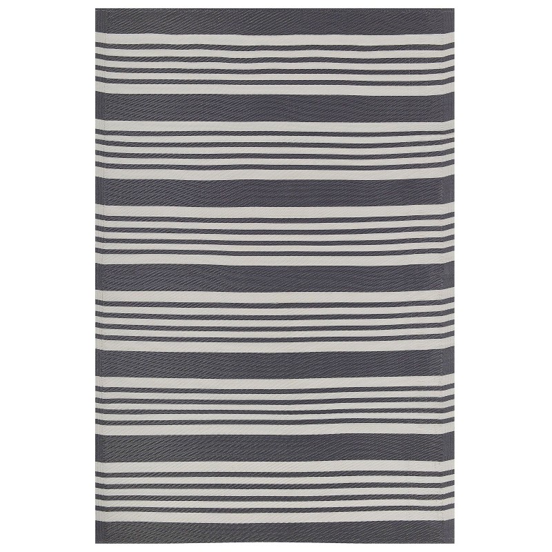 Dywan zewnętrzny 120 x 180 cm czarny z jasnoszarym DELHI