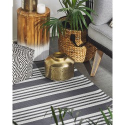 Dywan zewnętrzny 120 x 180 cm czarny z jasnoszarym DELHI