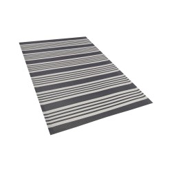 Dywan zewnętrzny 120 x 180 cm czarny z jasnoszarym DELHI