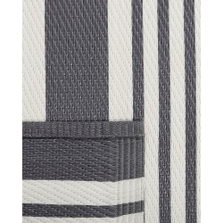 Dywan zewnętrzny 120 x 180 cm czarny z jasnoszarym DELHI