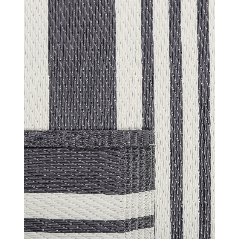 Dywan zewnętrzny 120 x 180 cm czarny z jasnoszarym DELHI