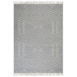 Dywan bawełniany 160 x 230 cm biało-szary KHENIFRA