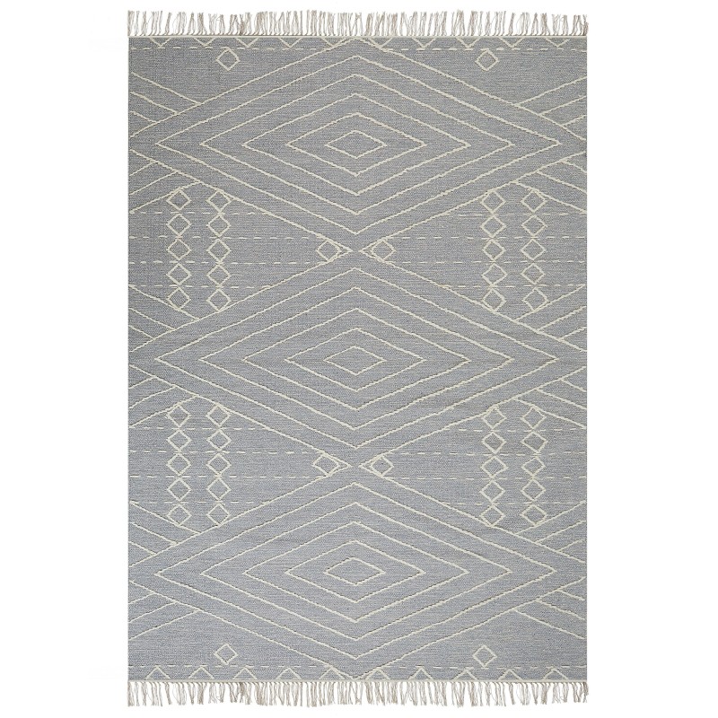 Dywan bawełniany 160 x 230 cm biało-szary KHENIFRA