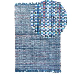 Dywan bawełniany 140 x 200 cm niebieski BESNI