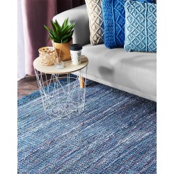 Dywan bawełniany 140 x 200 cm niebieski BESNI