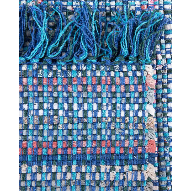 Dywan bawełniany 140 x 200 cm niebieski BESNI