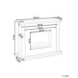 Kominek elektryczny z funkcją grzania KAROO Z pilotem Biały
