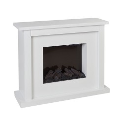 Kominek elektryczny z funkcją grzania KAROO Z pilotem Biały