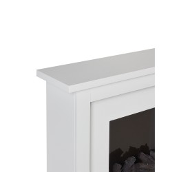 Kominek elektryczny z funkcją grzania KAROO Z pilotem Biały