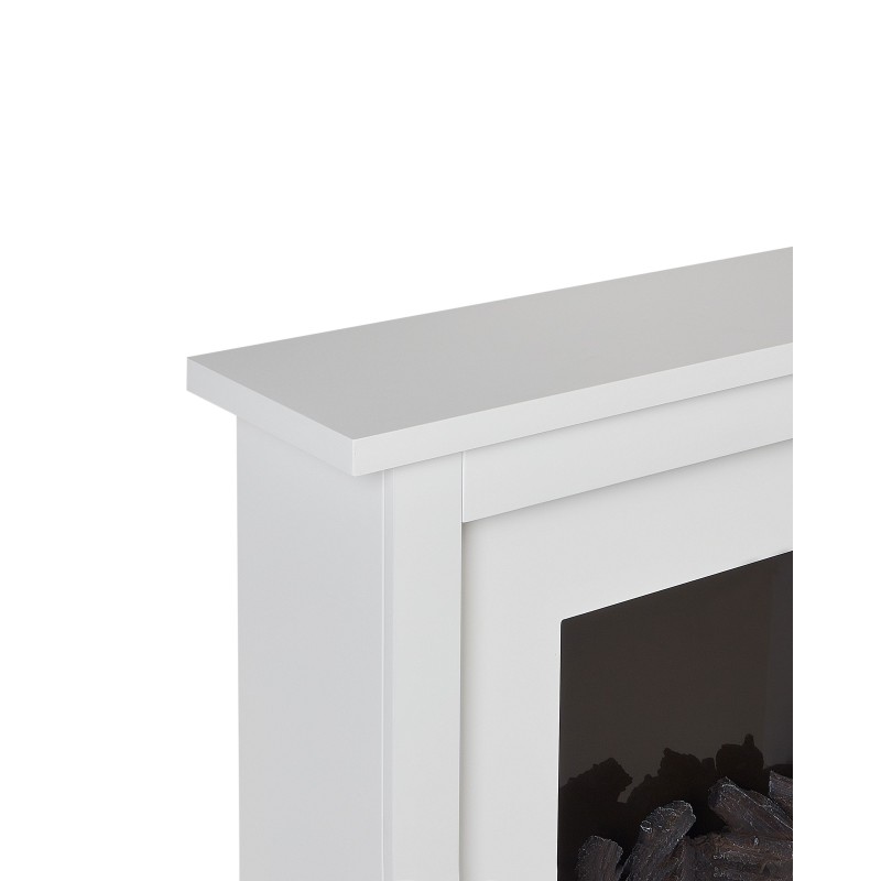 Kominek elektryczny z funkcją grzania KAROO Z pilotem Biały