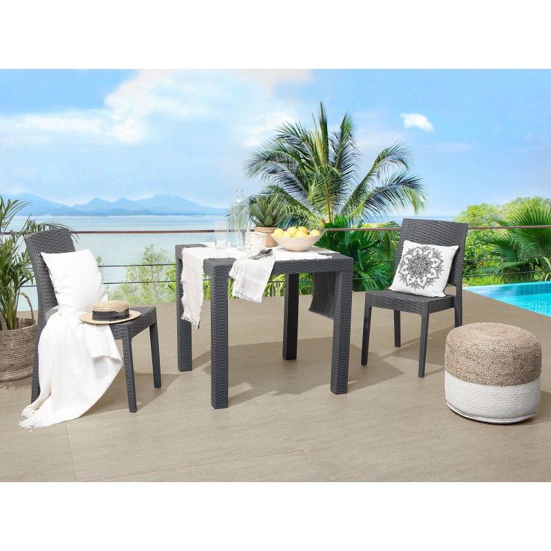 Stół ogrodowy FOSSANO 80 cm 80 cm Grafitowy