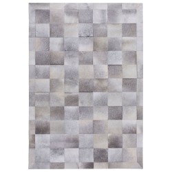 Dywan patchwork skórzany 140 x 200 cm szary ALACAM