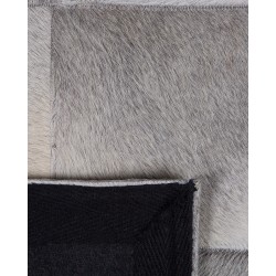 Dywan patchwork skórzany 140 x 200 cm szary ALACAM