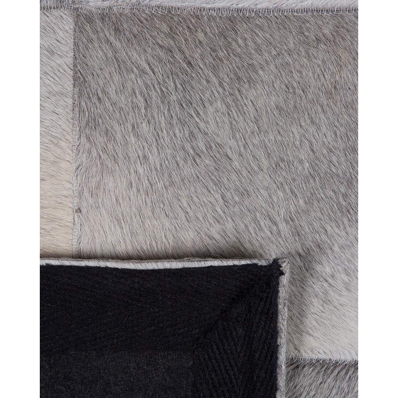 Dywan patchwork skórzany 140 x 200 cm szary ALACAM